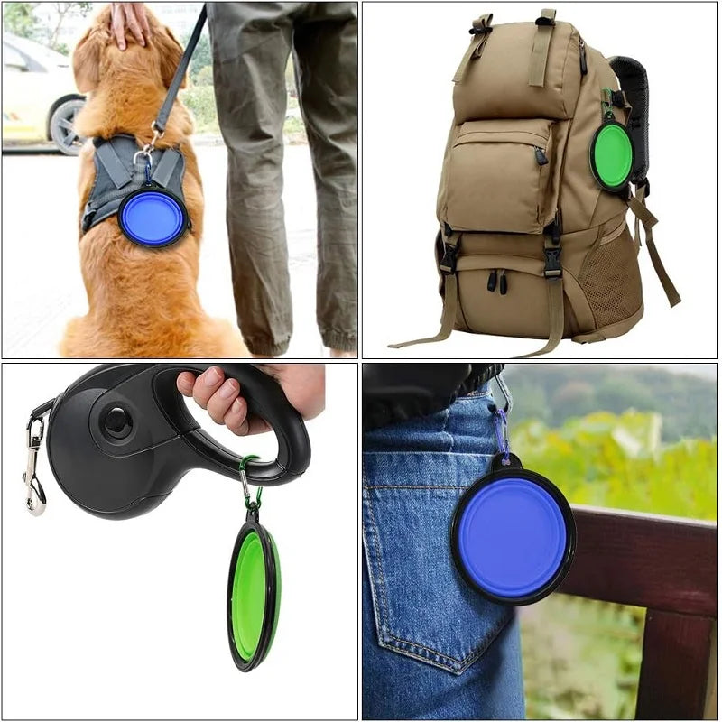 PluffCup clipped to a backpack ready for travel and adventures