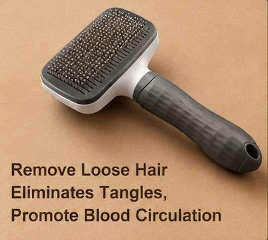 PluffBrush self-clean button demonstration retracting the bristles